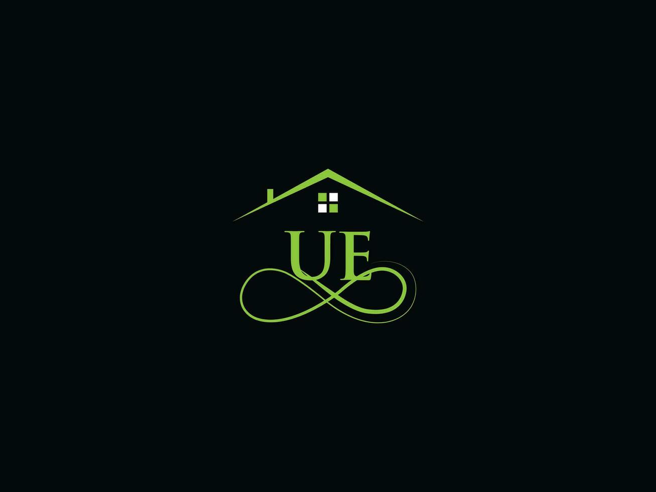 Abstract Building Ue Logo Vector, Initial UE Real Estate Business Logo vector