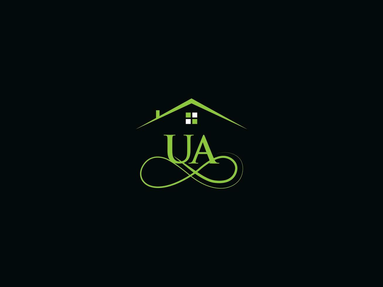 resumen edificio ua logo vector, inicial ua real inmuebles negocio logo vector