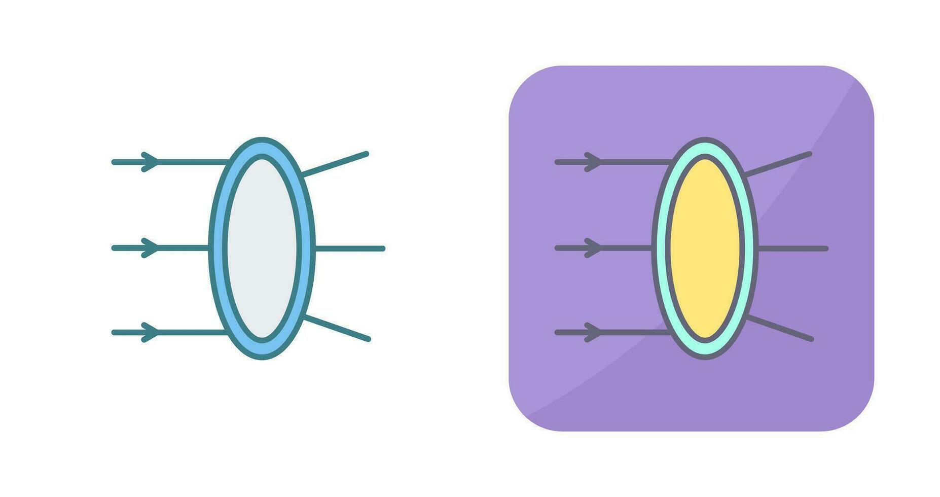 icono de vector de refracción