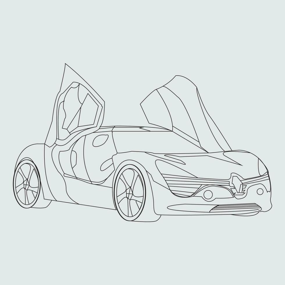 Car vector line art