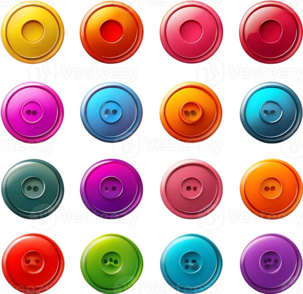 a set of colorful buttons and icons ai generative png