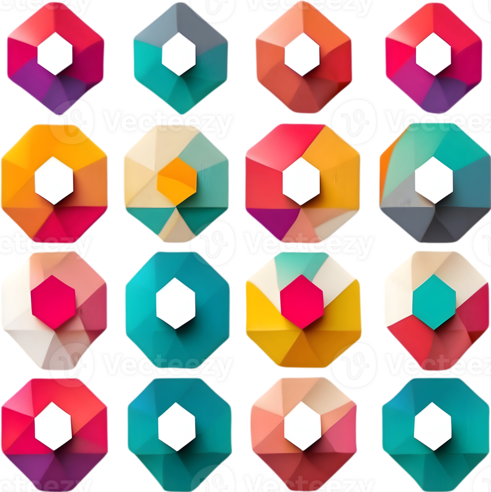 a set of colorful buttons and icons ai generative png