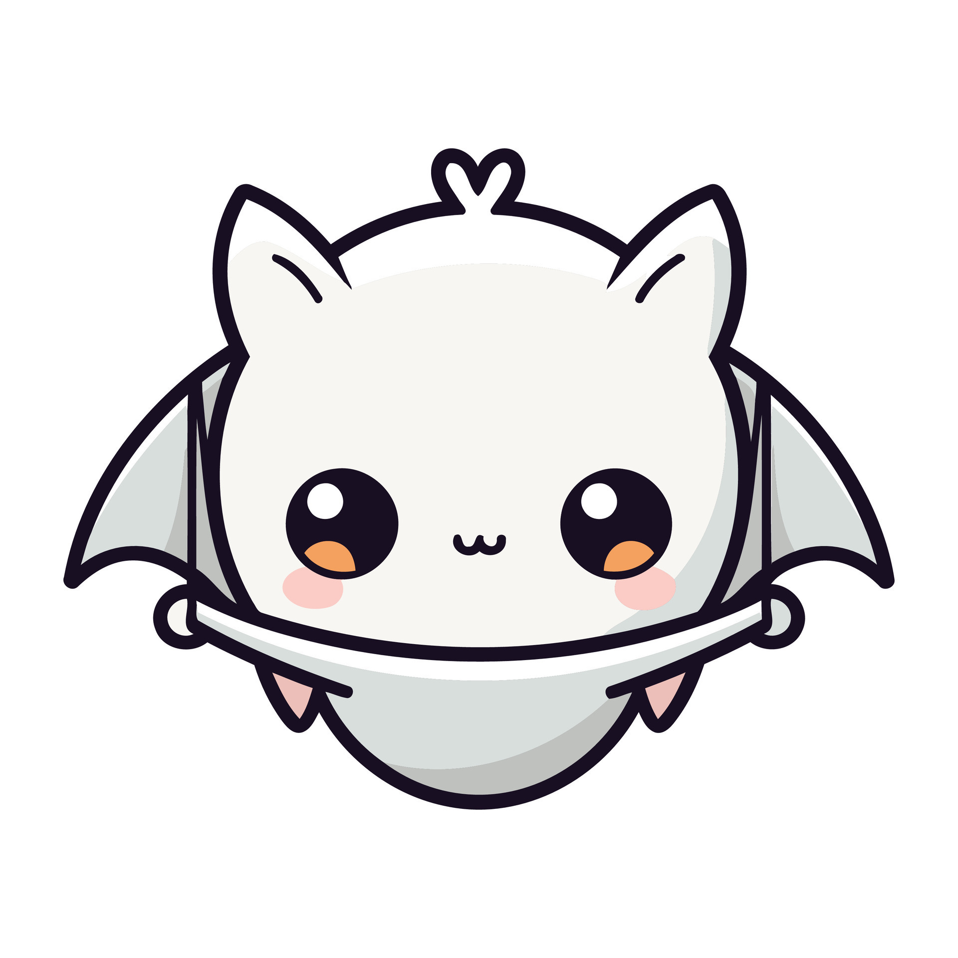 cute and tender bat kawaii character vector illustration designicon