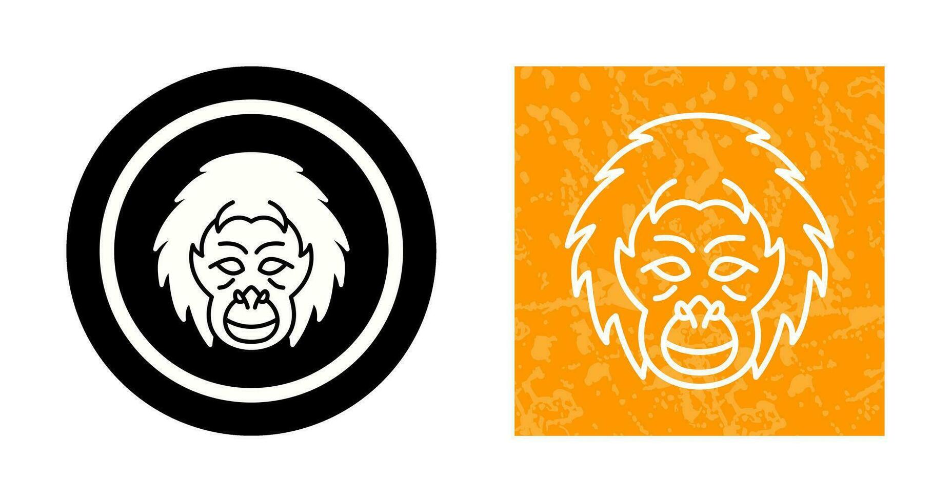 icono de vector de orangután