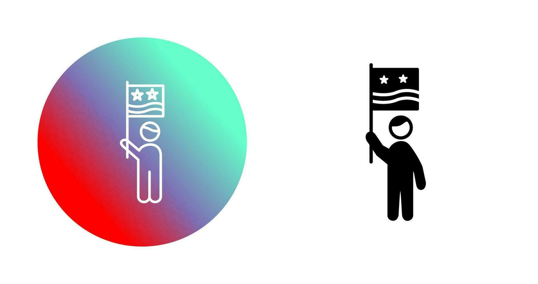 Raising Flag Vector Icon