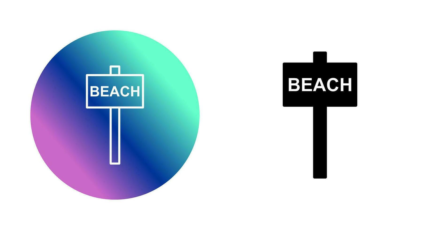 Beach Sign Vector Icon