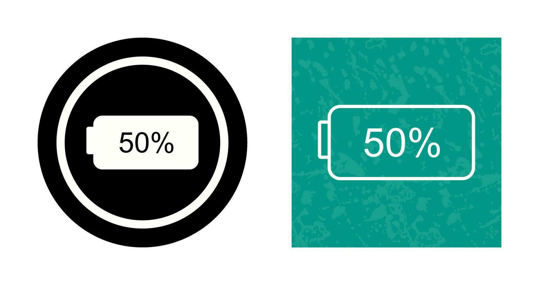 Unique Half Battery Vector Icon
