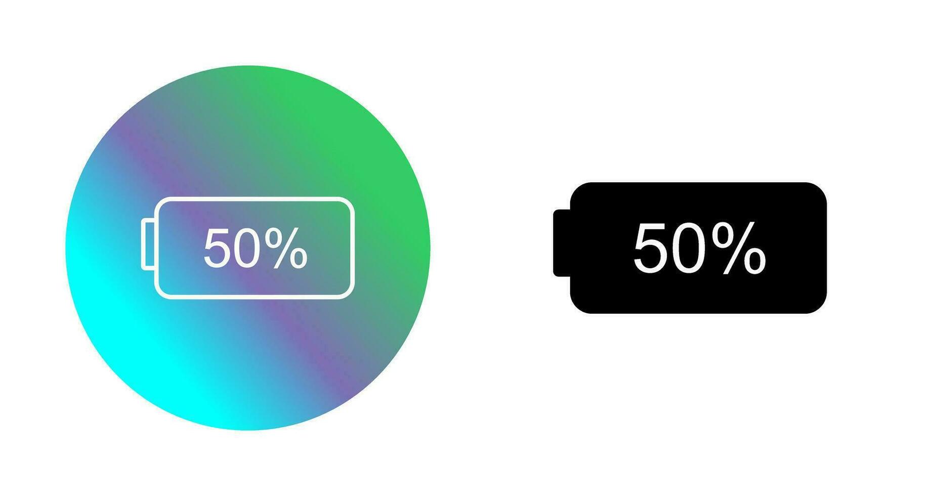 Unique Half Battery Vector Icon