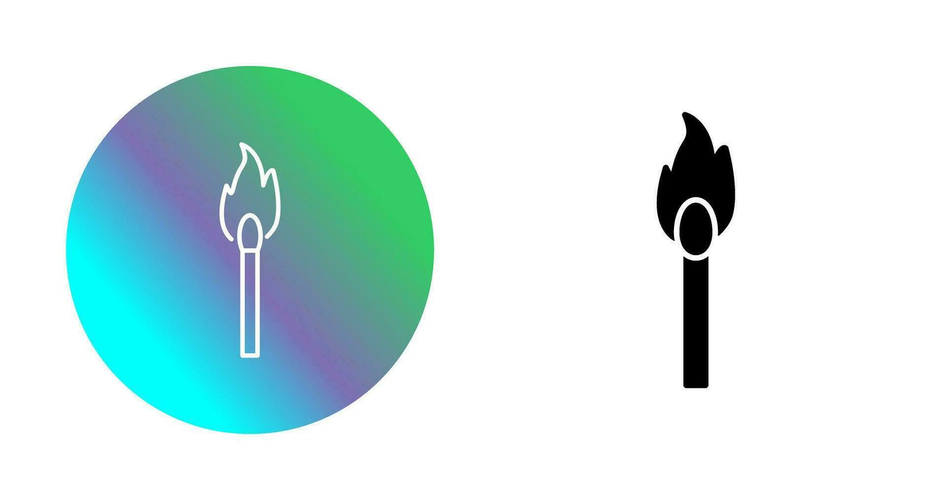 Unique Lit Matchstick Vector Icon