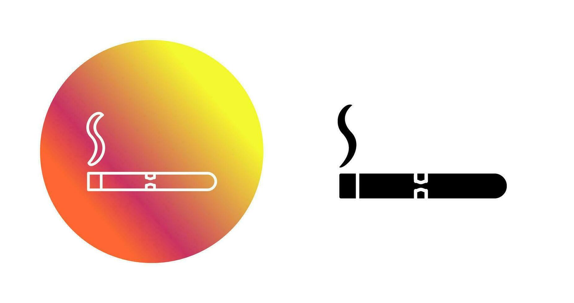 Unique Lit Cigar Vector Icon