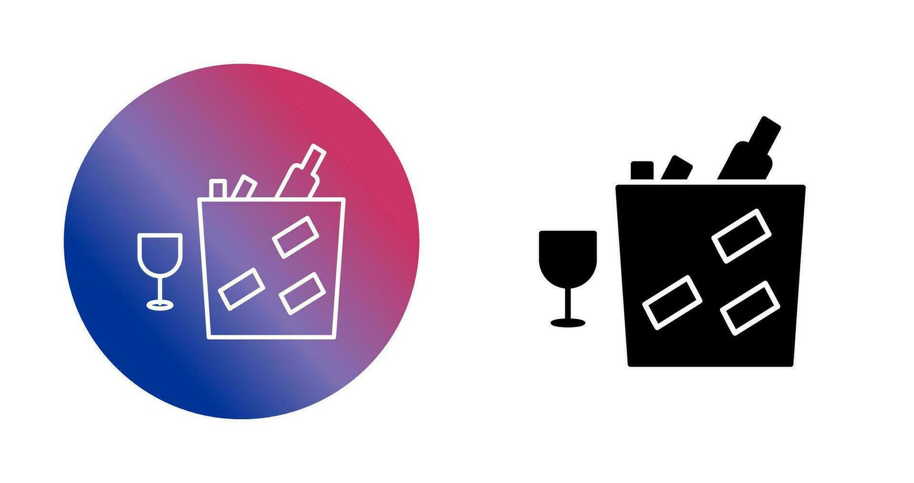 Unique Wine Bottle in Ice Vector Icon