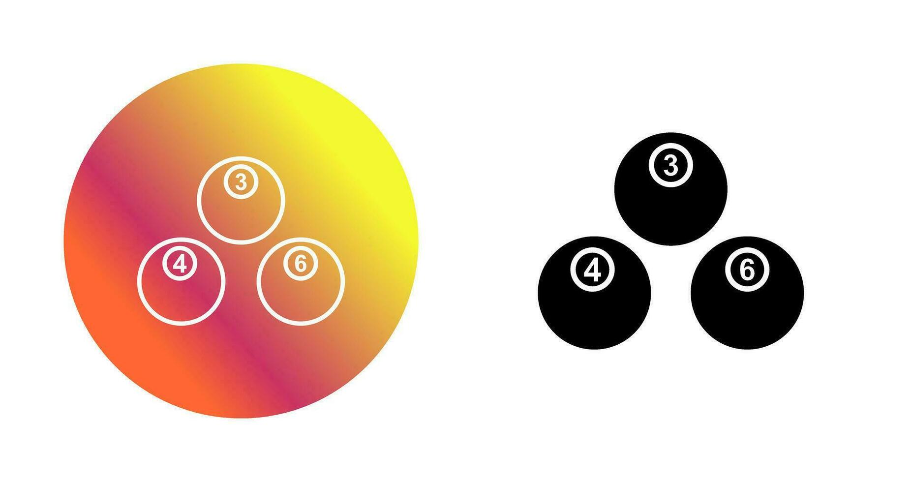 Unique Snooker Balls Vector Icon