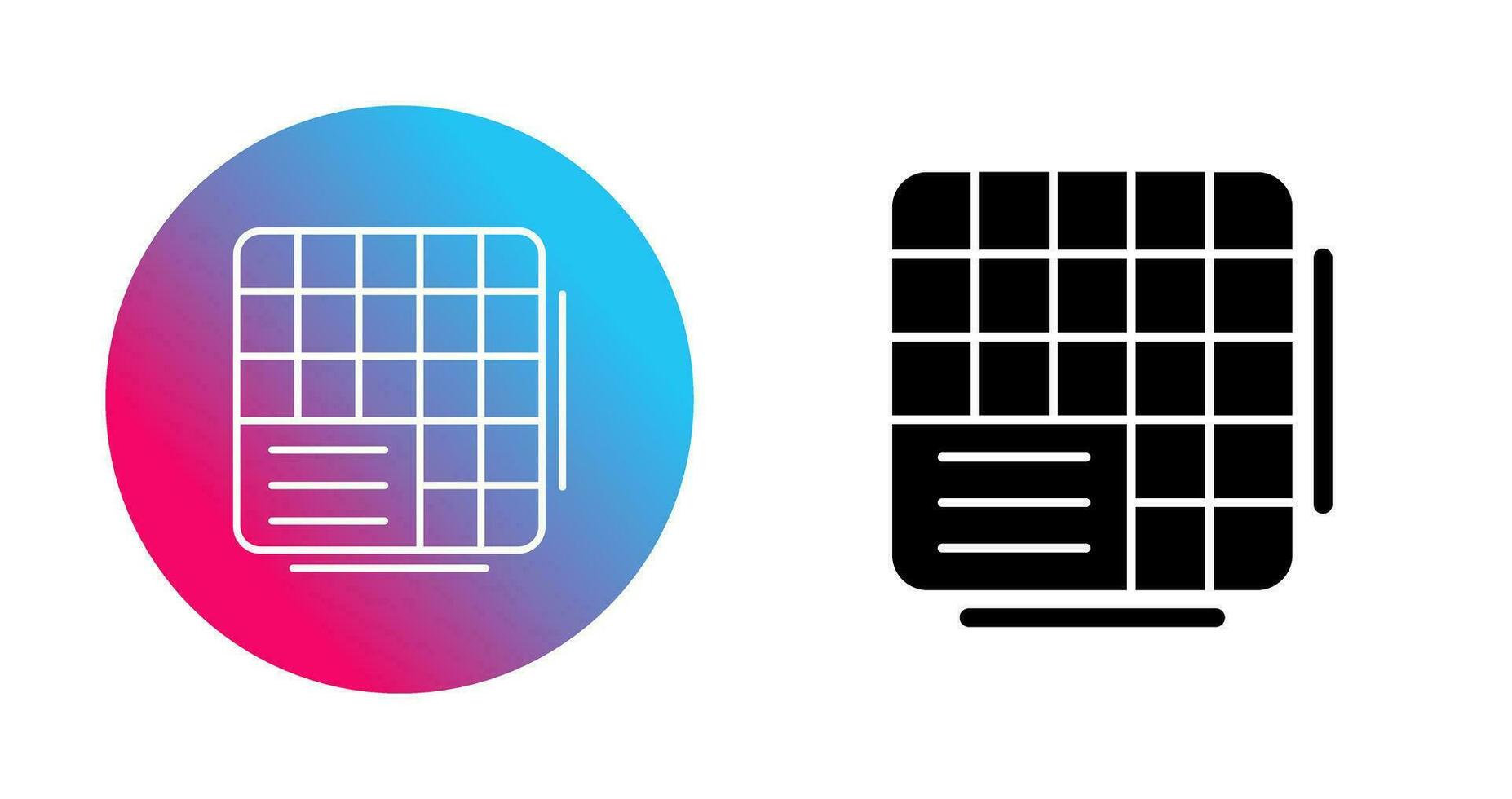 Table Data Vector Icon
