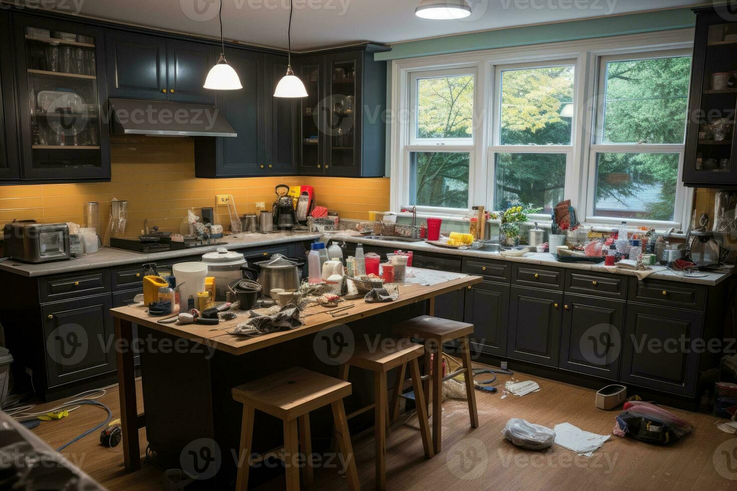 kitchen renovation process repair construction AI Generated photo