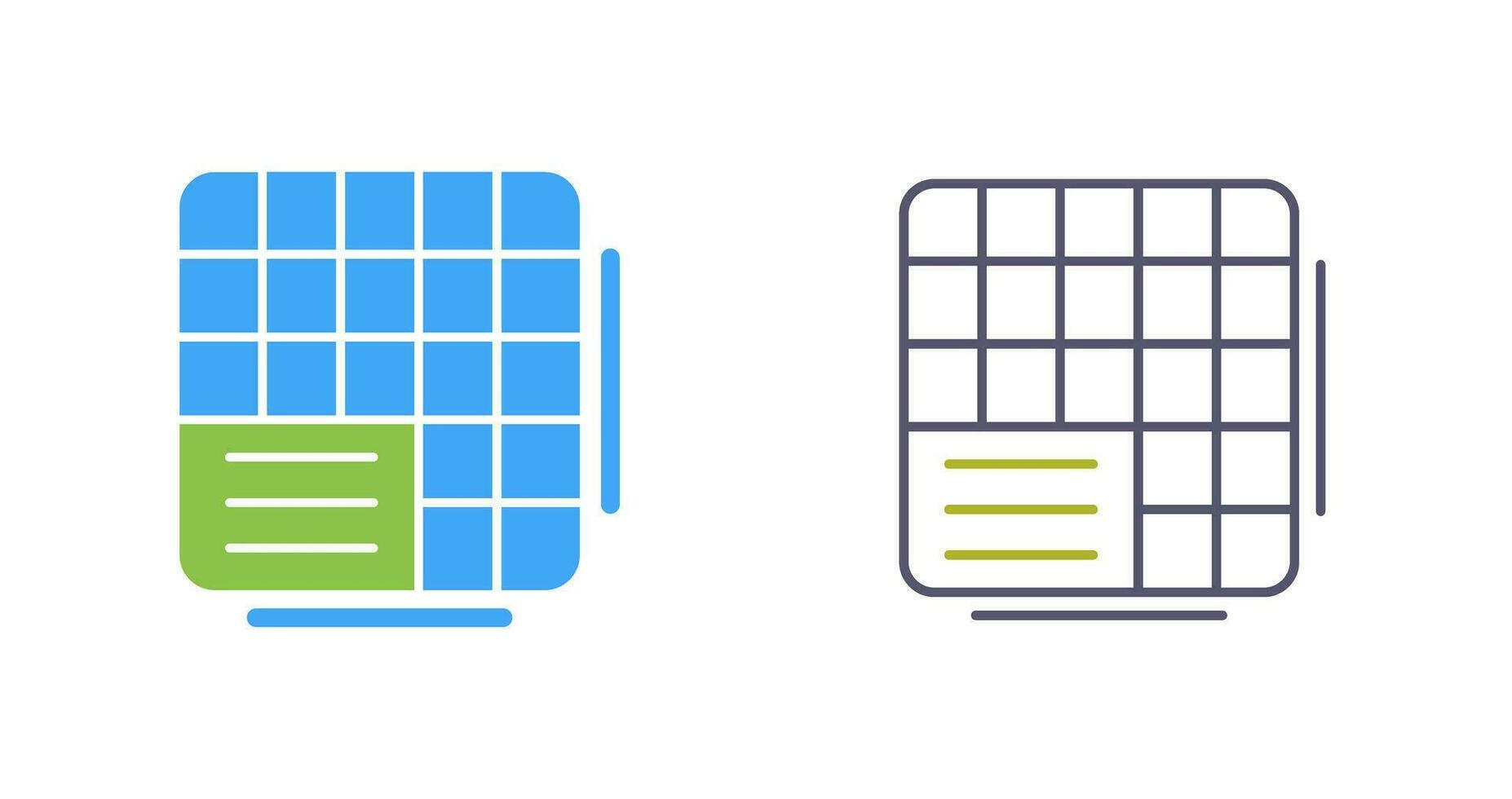 Table Data Vector Icon