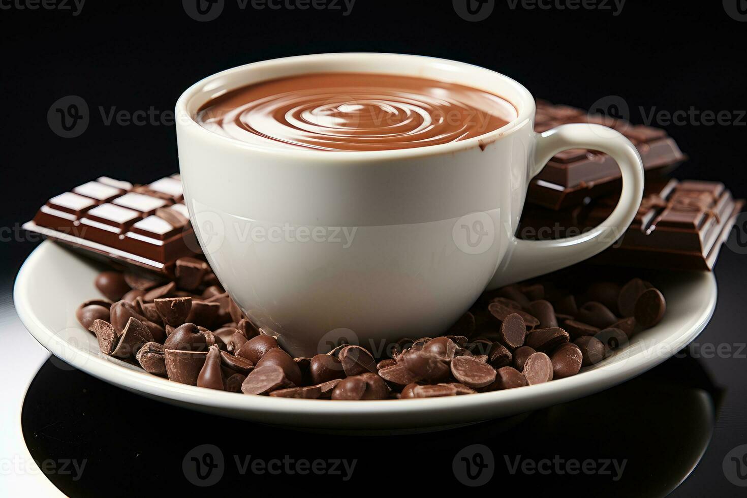photos of hot chocolate in indoor photo studio AI Generated