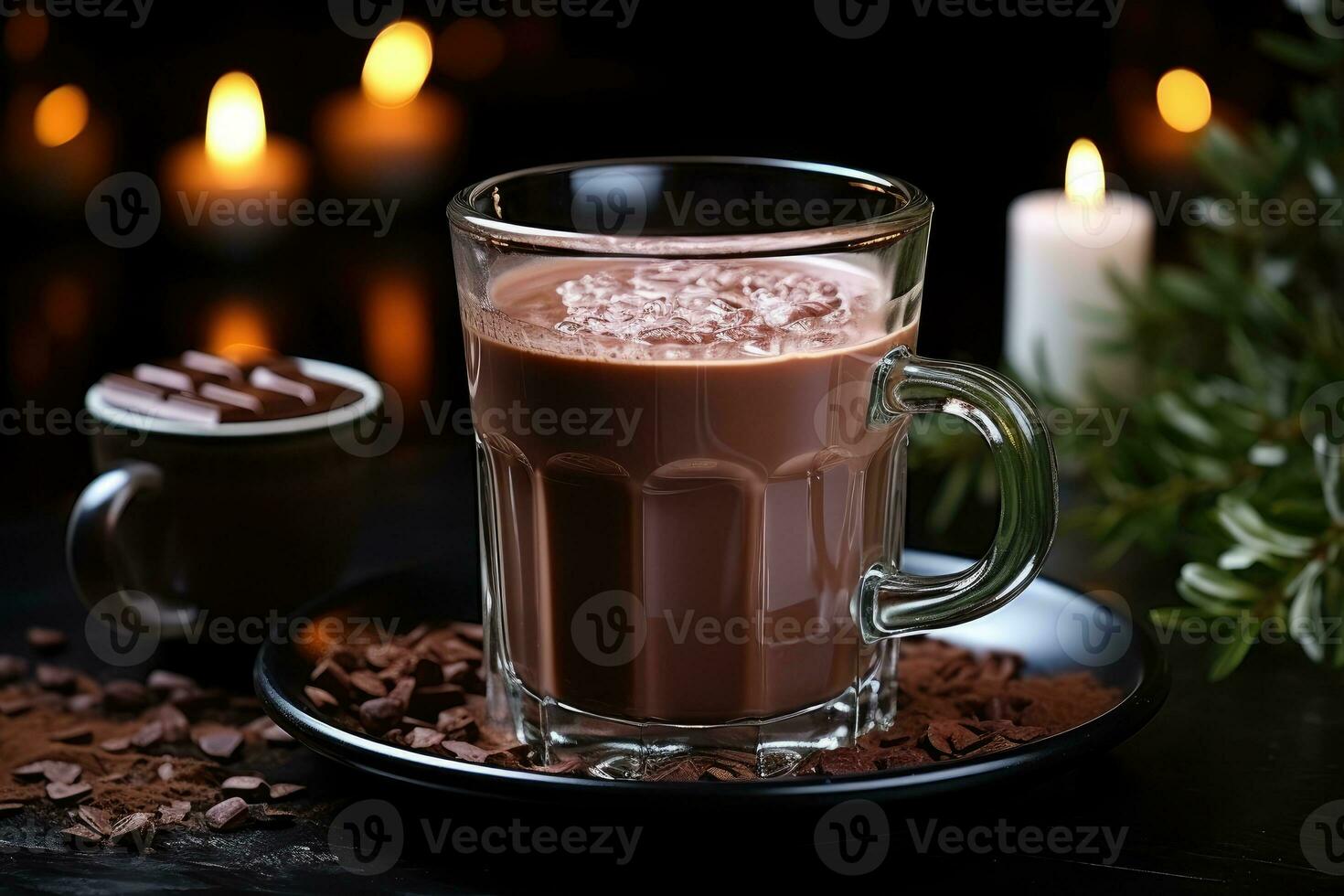 photos of hot chocolate in indoor photo studio AI Generated