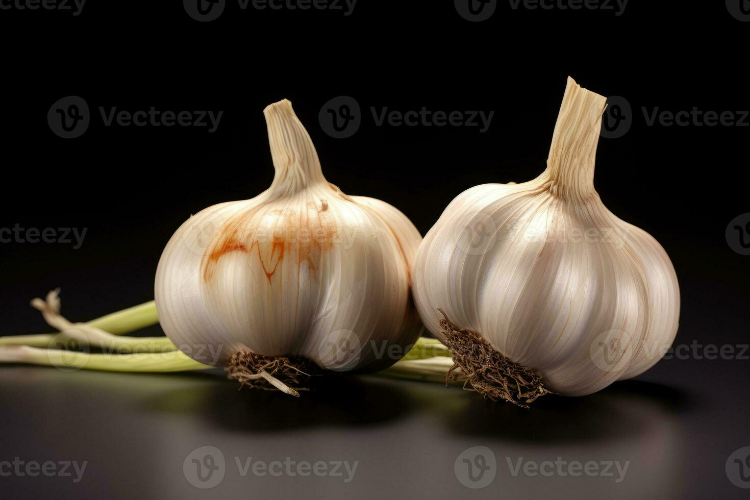 photos of garlic in indoor photo studio AI Generated