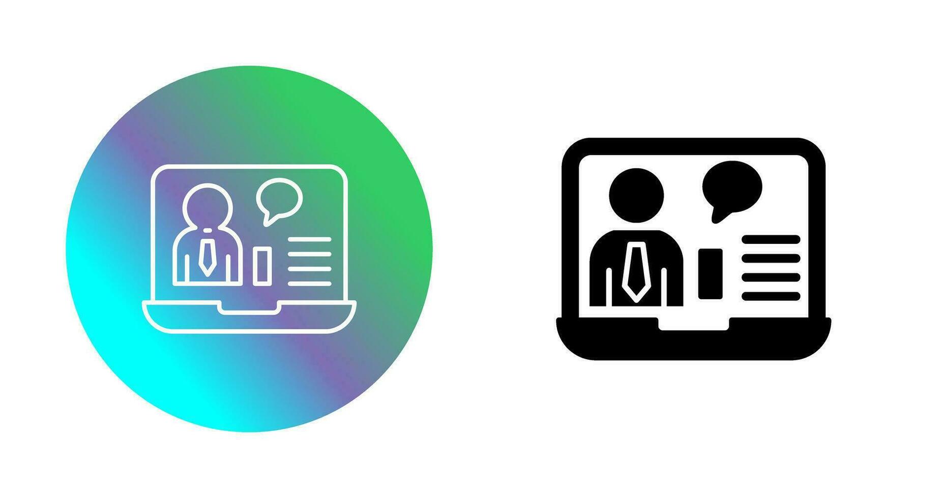 Online Job Interview Vector Icon