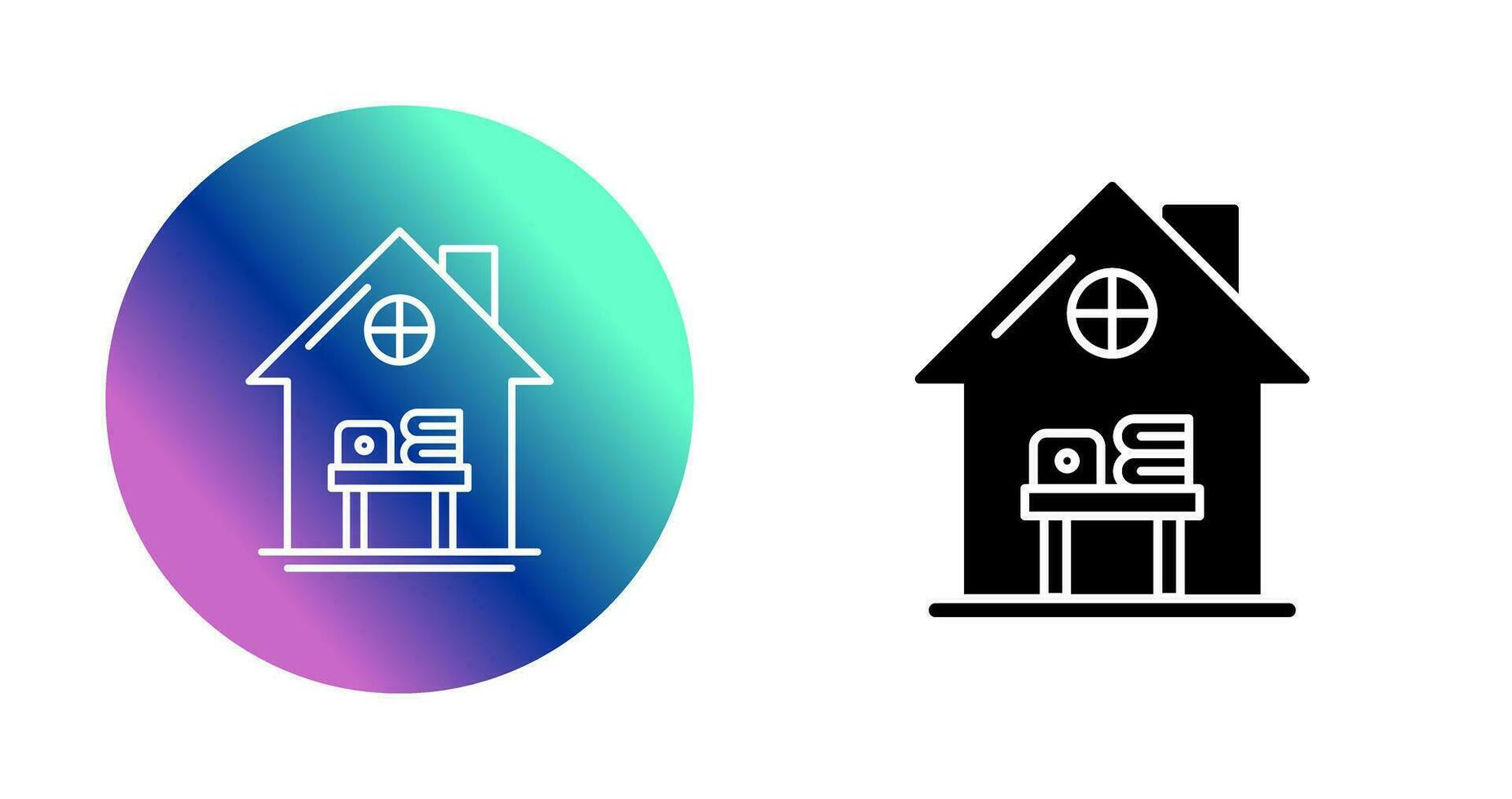 Home Work Place Vector Icon