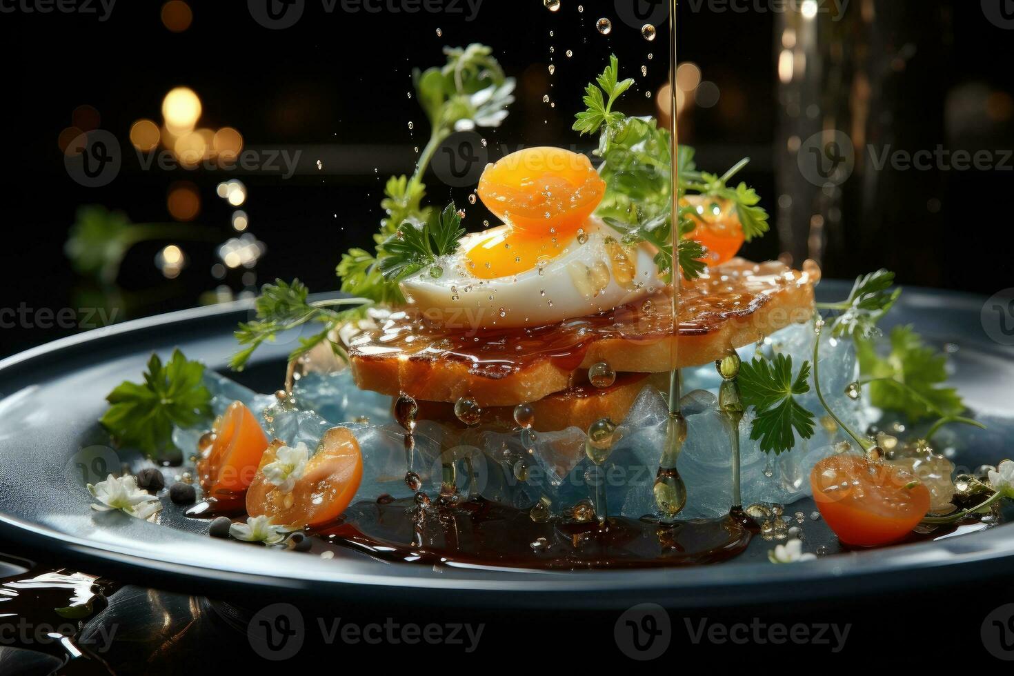 fine dining dessert cake AI Generated photo