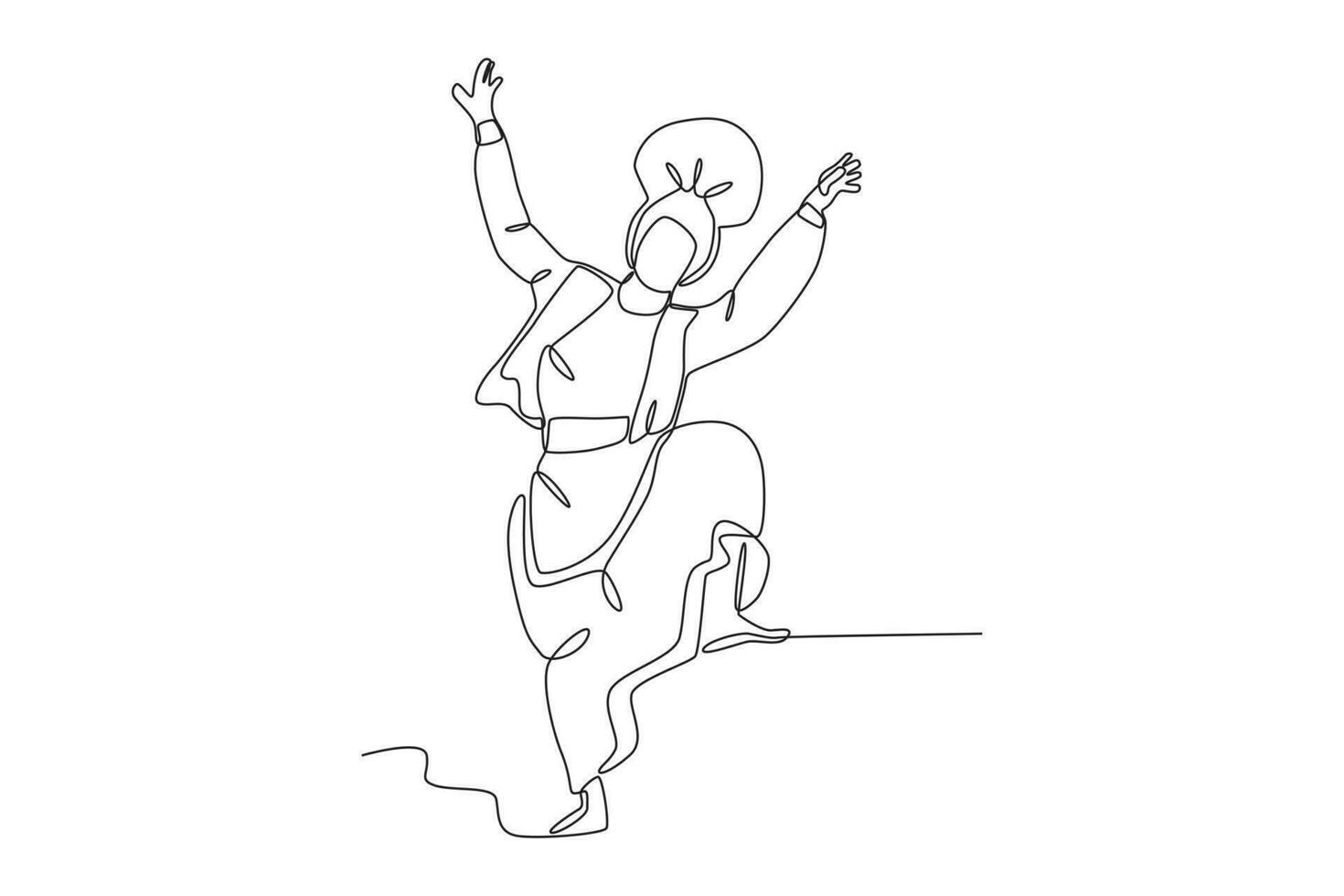 A dancer raises his hand and one foot vector