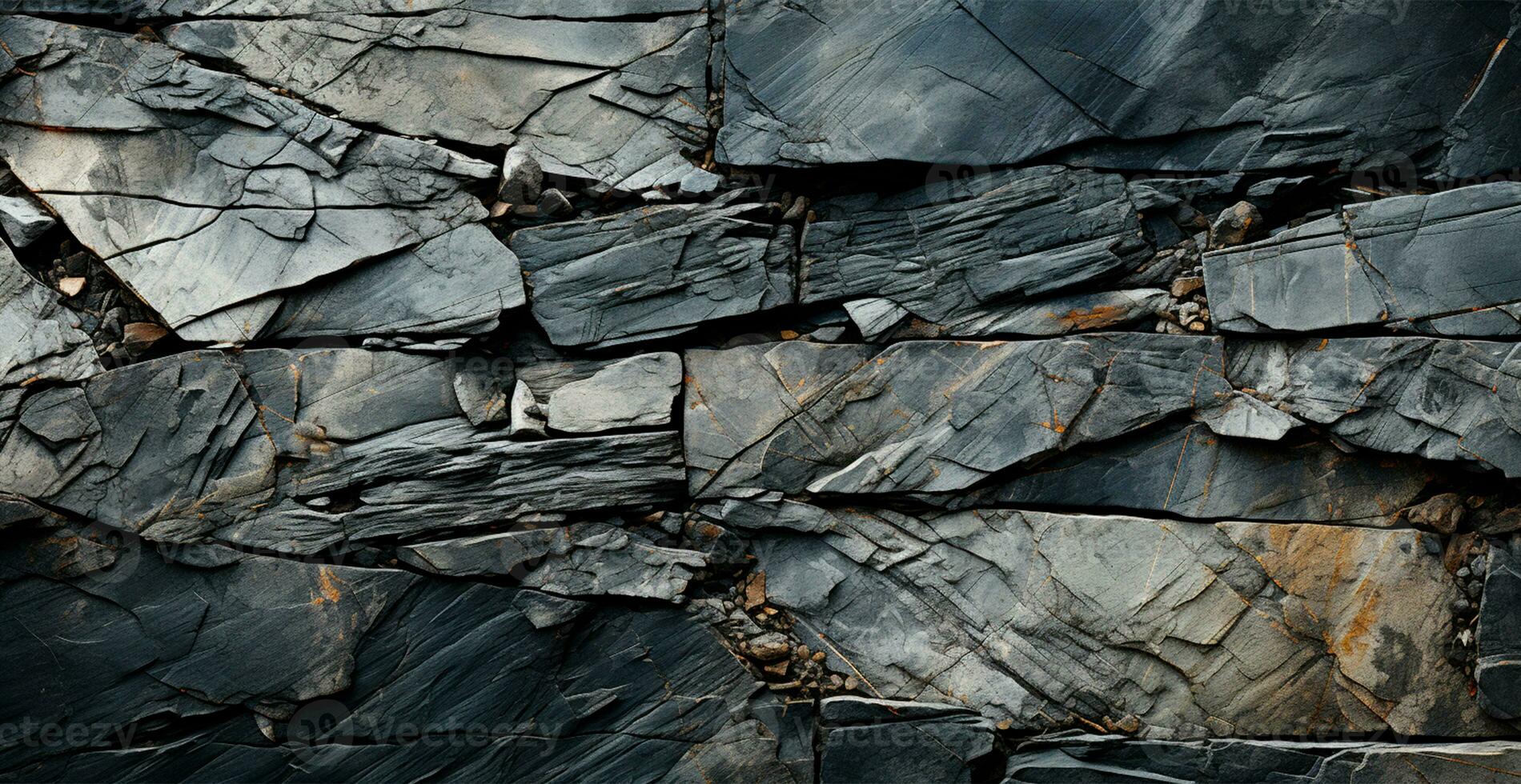 Stone wall, dark texture - AI generated image photo