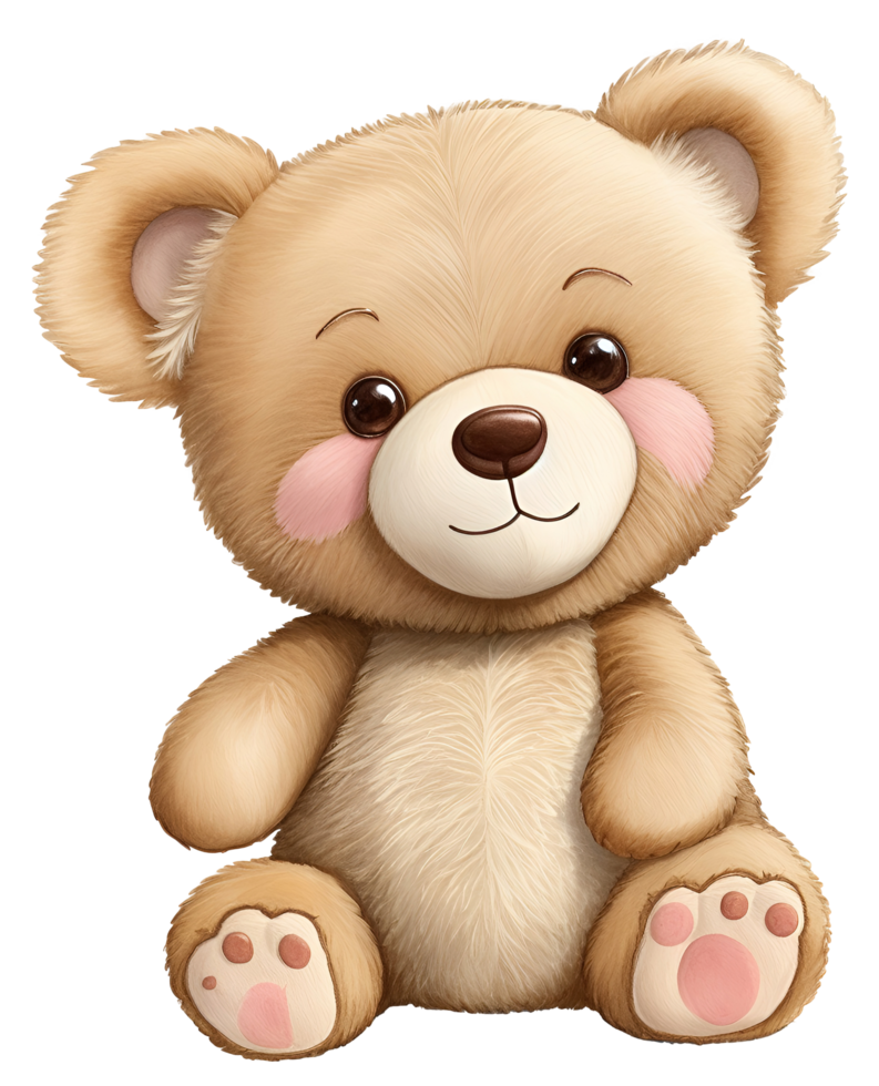 Cute teddy bear illustration. AI Generative png