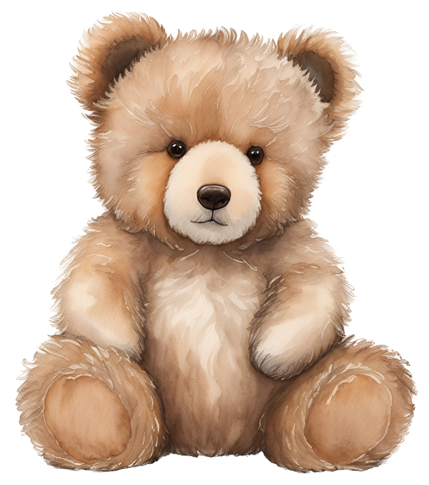 Cute teddy bear illustration. AI Generative png