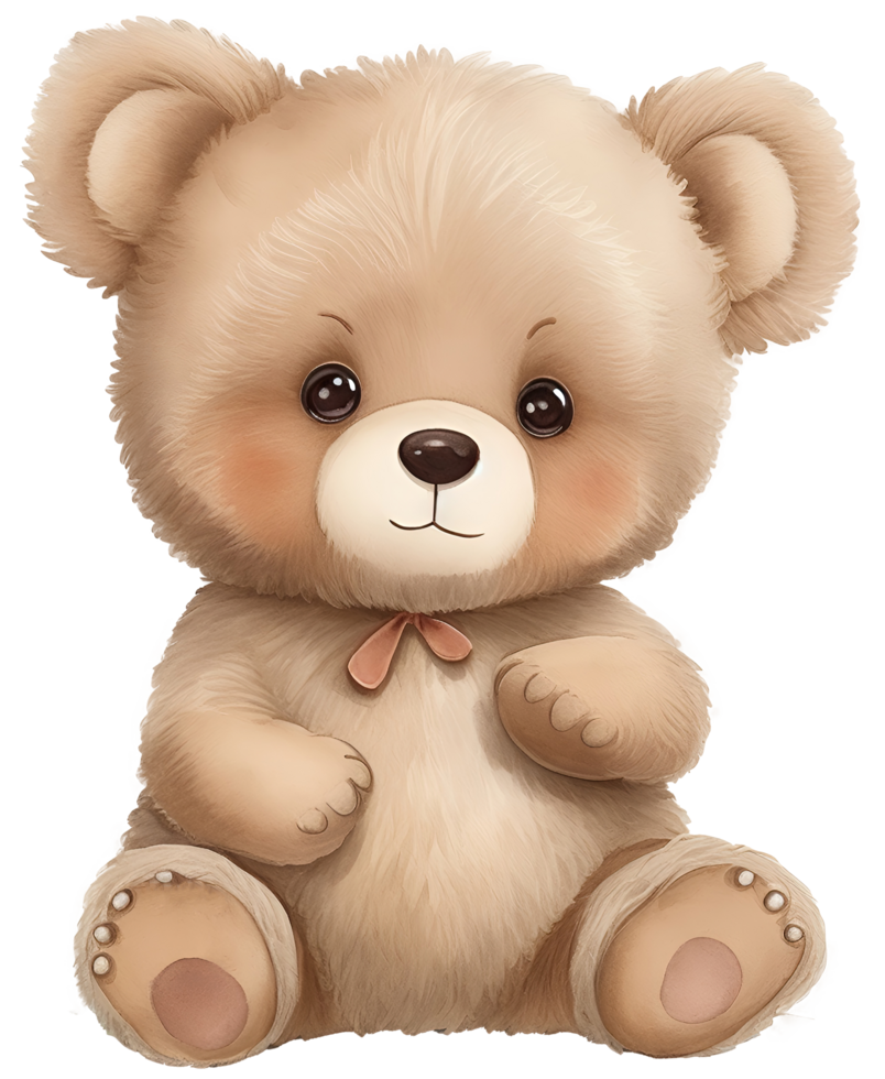 Cute teddy bear illustration. AI Generative png