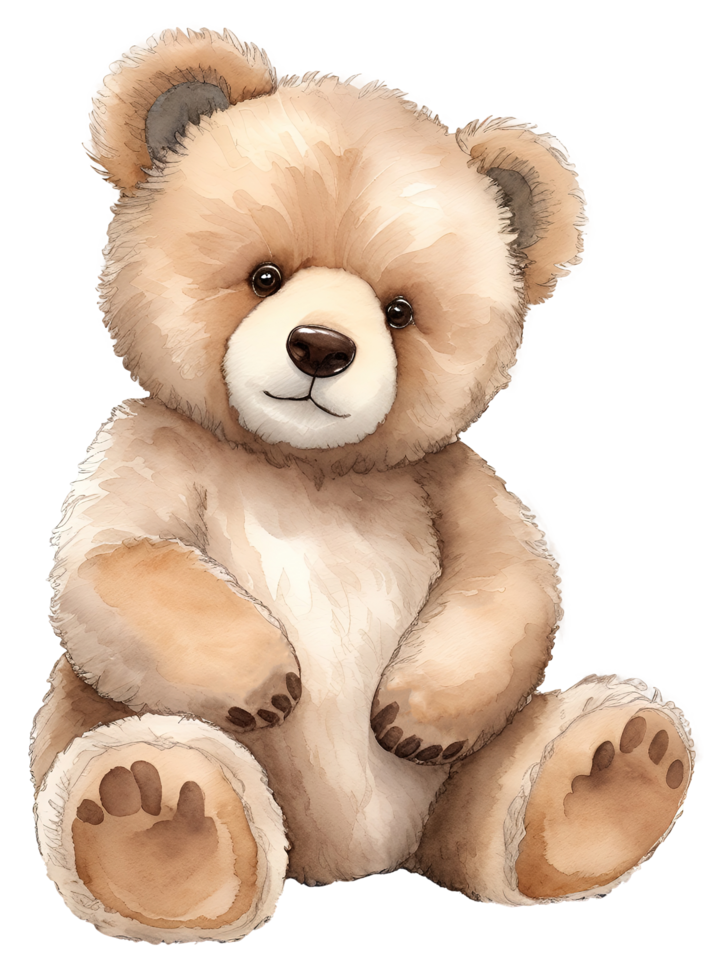 Cute teddy bear illustration. AI Generative png