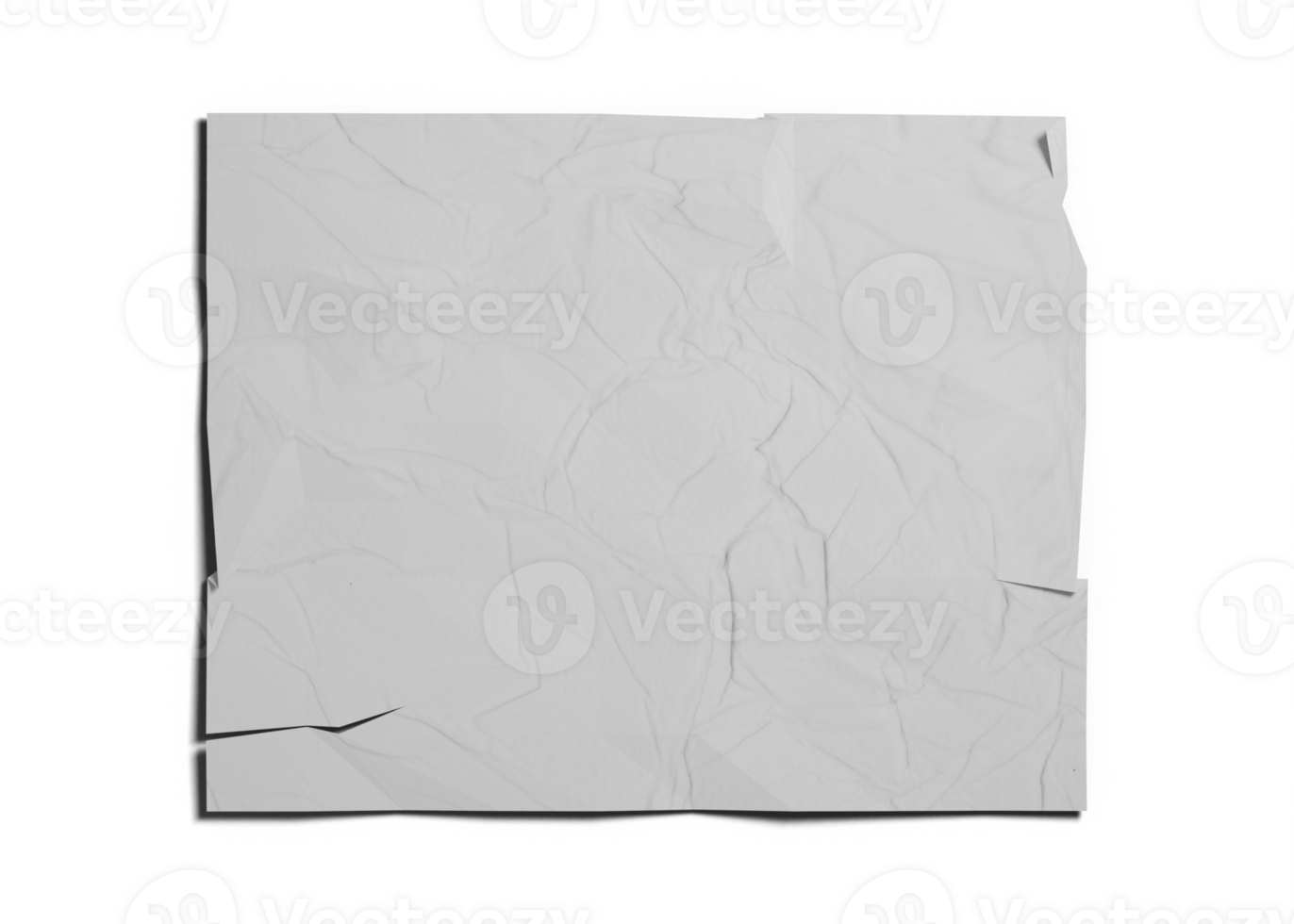 Crumpled poster mockup png