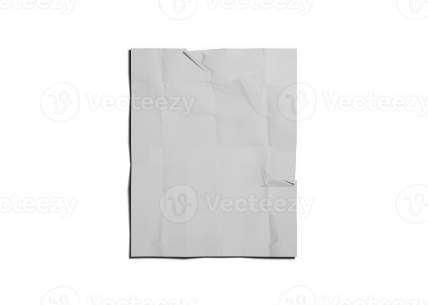 Crumpled poster mockup png