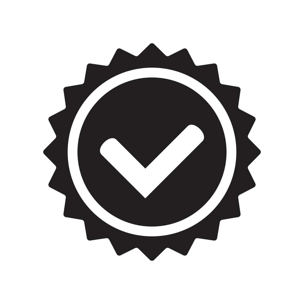 Yes round stamp icon. Seal with check mark icon. Symbol of approval. Approved icon. vector