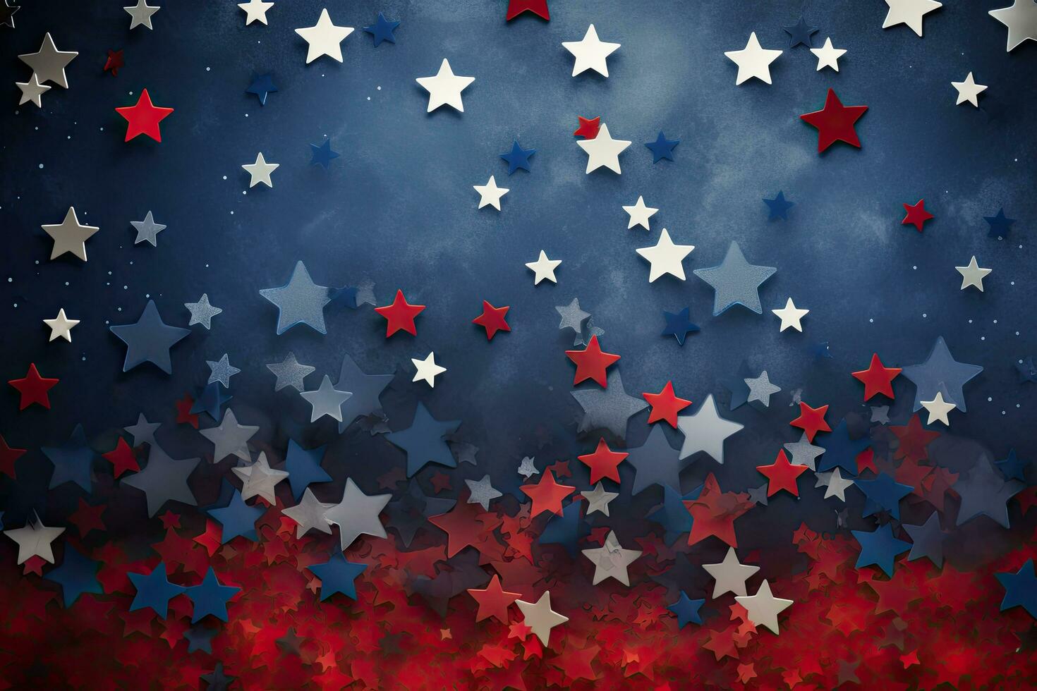 American flag background with red and blue stars, 3d illustration, Memorial Day background with american flag and stars, AI Generated photo