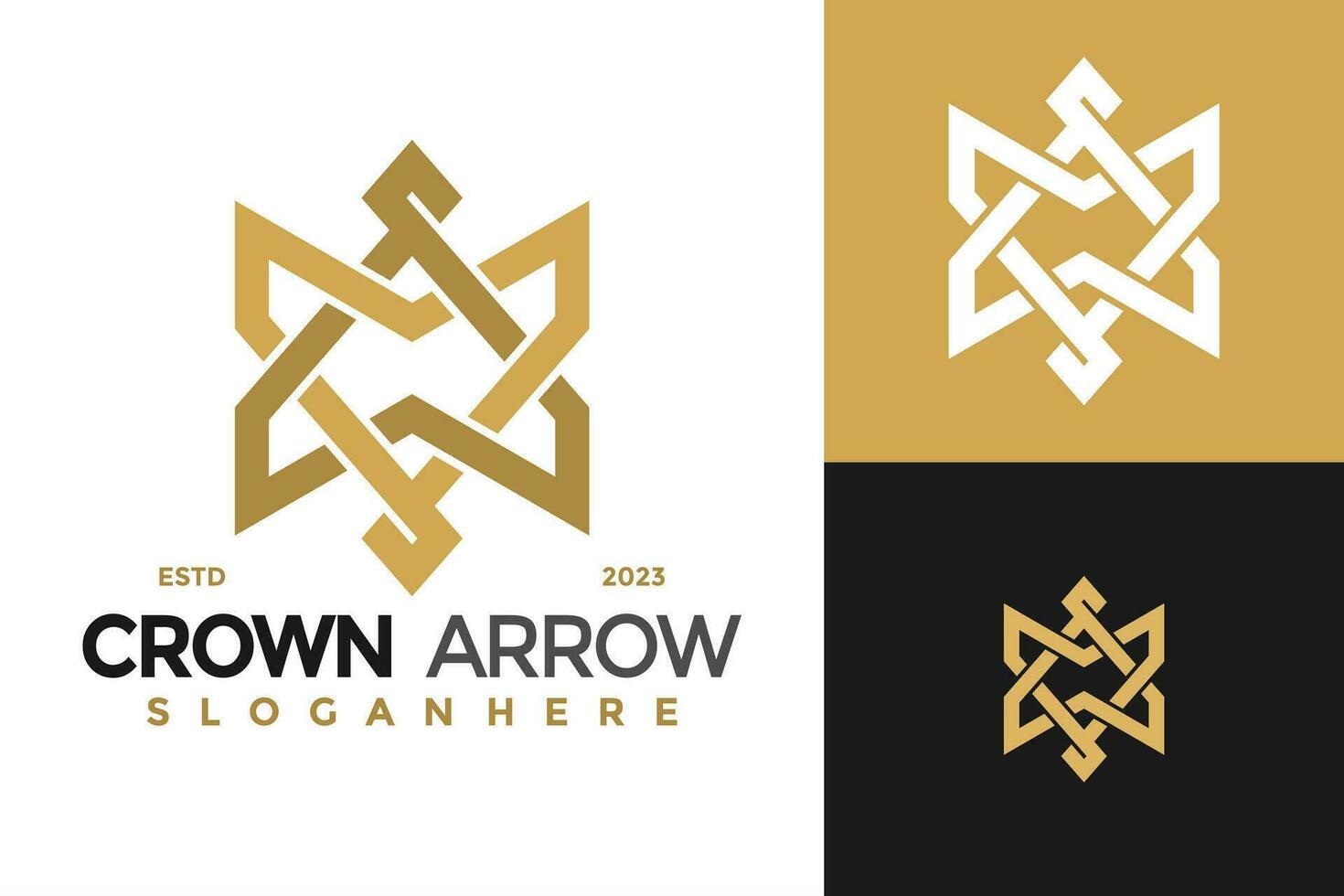 Crown Arrow Logo design vector symbol icon illustration