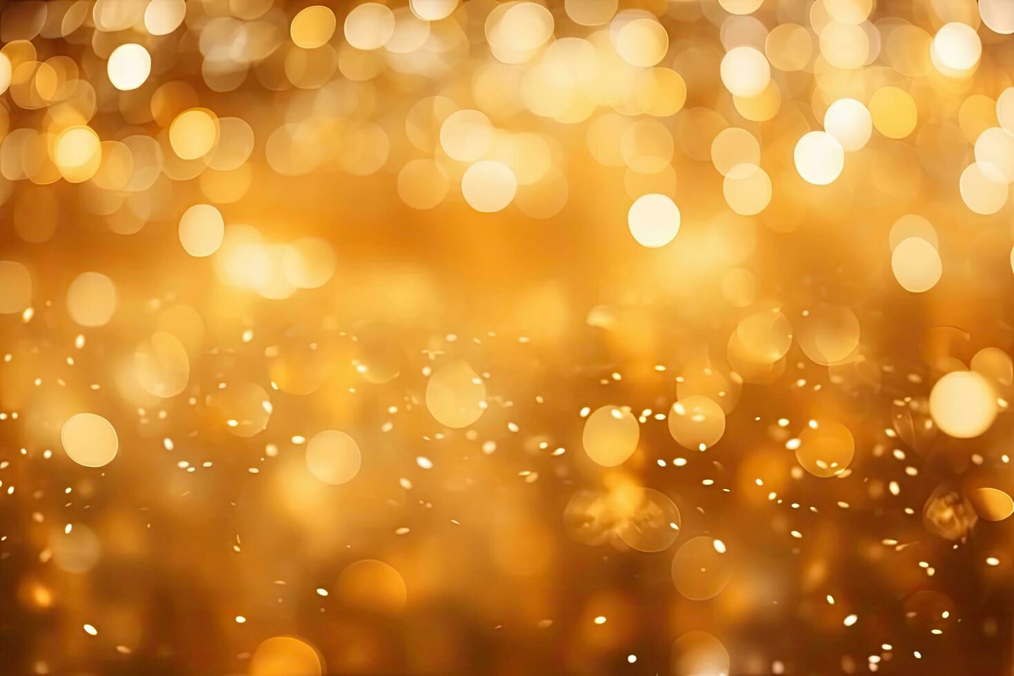 golden abstract background with bokeh defocused lights and stars, golden glitter texture Colorfull Blurred abstract background for birthday, anniversary, new year eve or Christmas, AI Generated photo