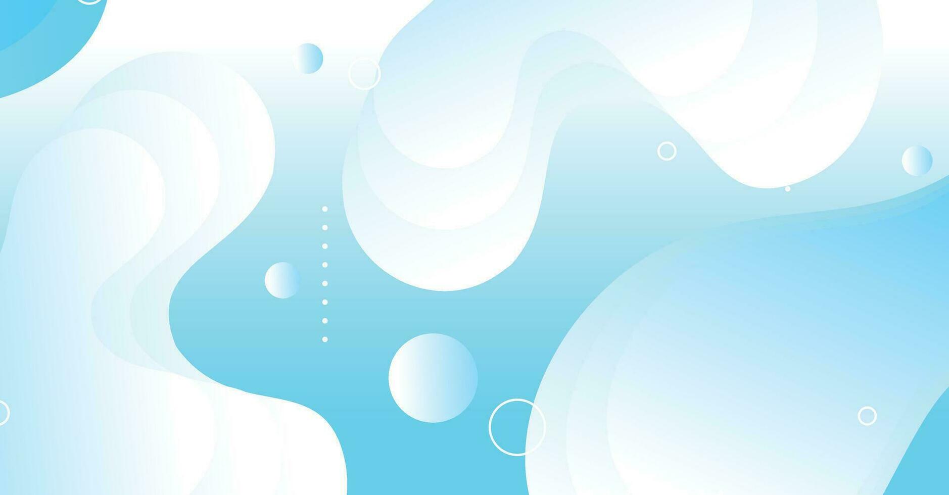 Abstract liquid wave background with blue and white gradient color background vector