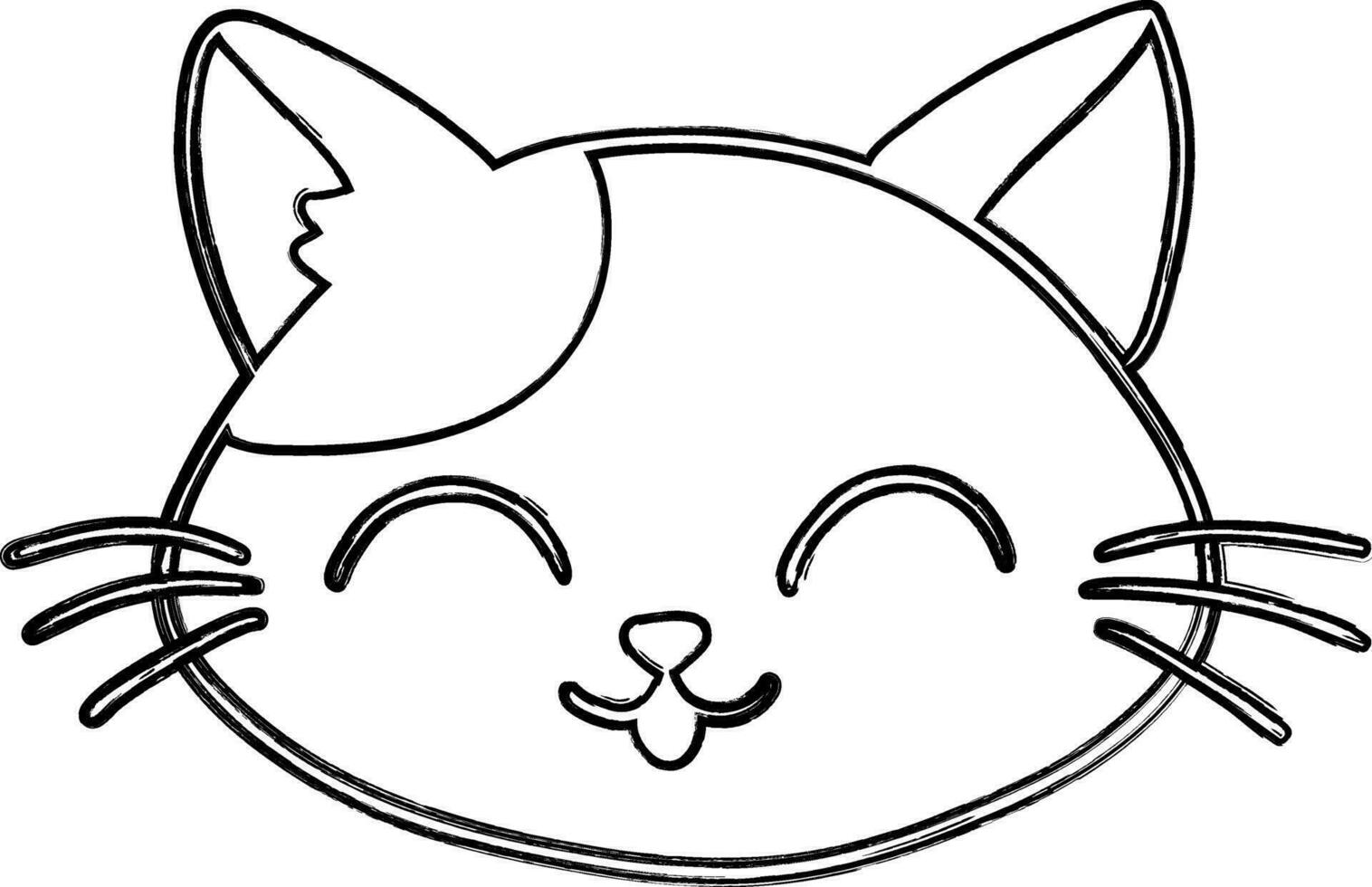 Cat muzzle drawing decoration and design. vector