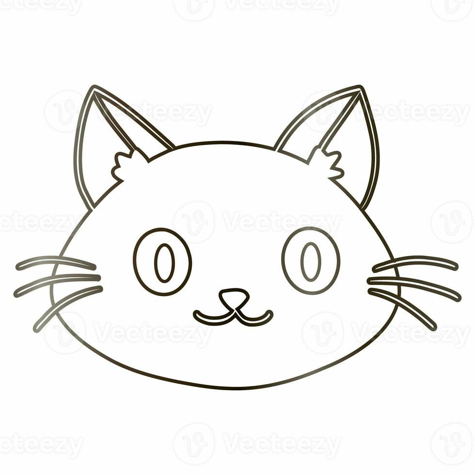 Cat muzzle drawing gradient decoration and design. photo