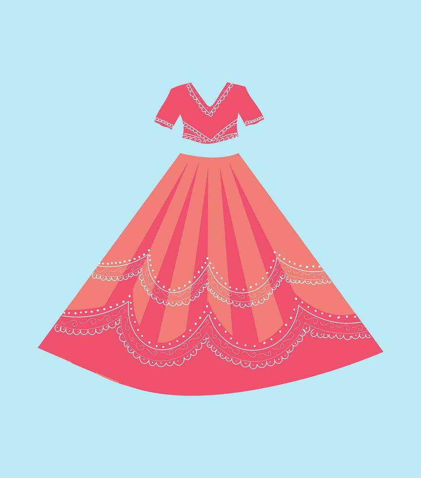 nupcial lehenga ilustración vector