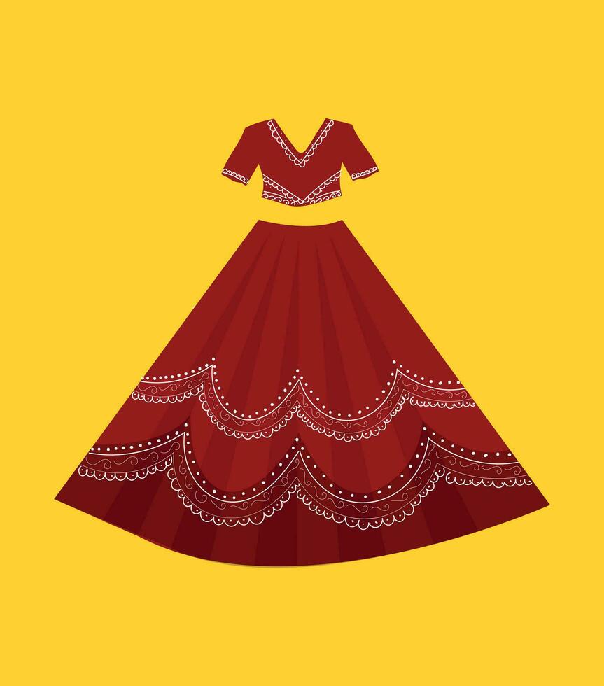 nupcial lehenga ilustración vector