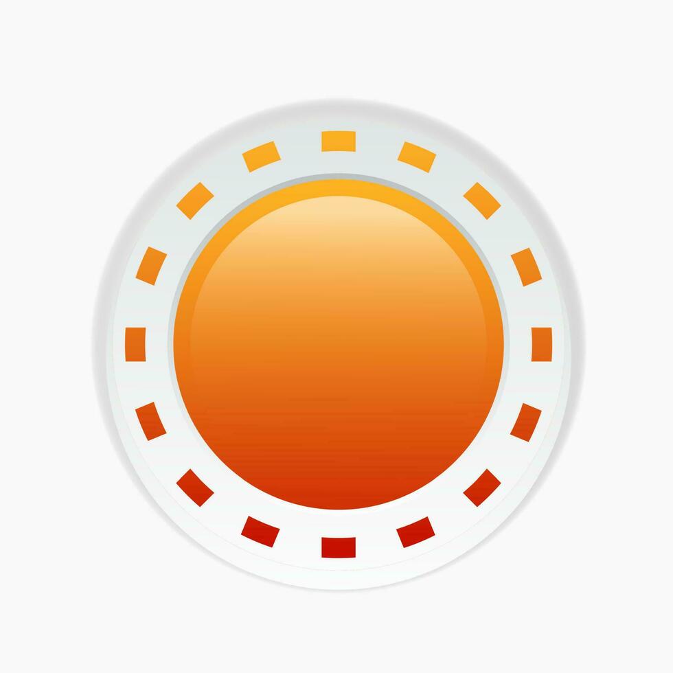 Orange glossy button vector