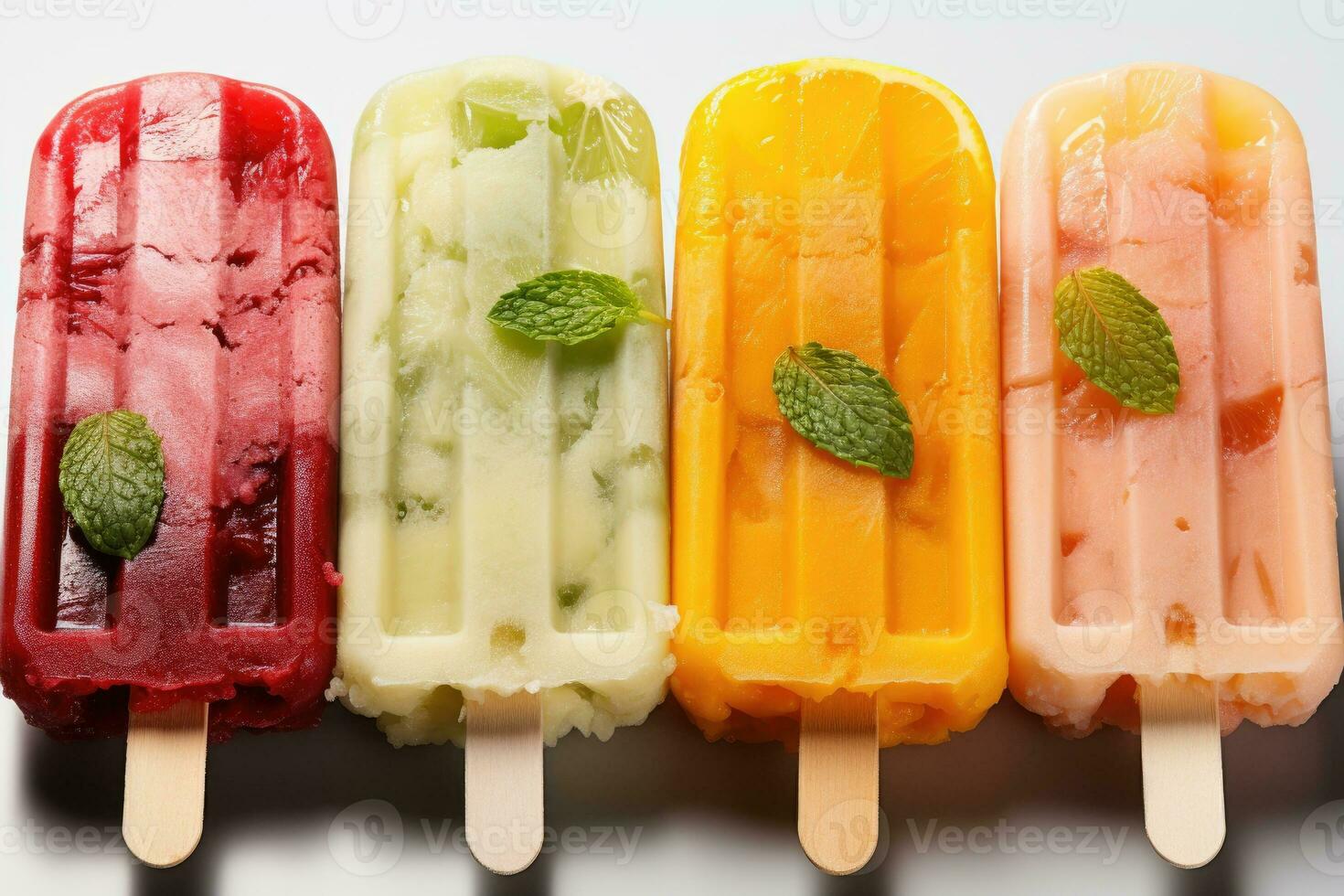 closeup of refreshing popsicles melting quickly AI Generated photo