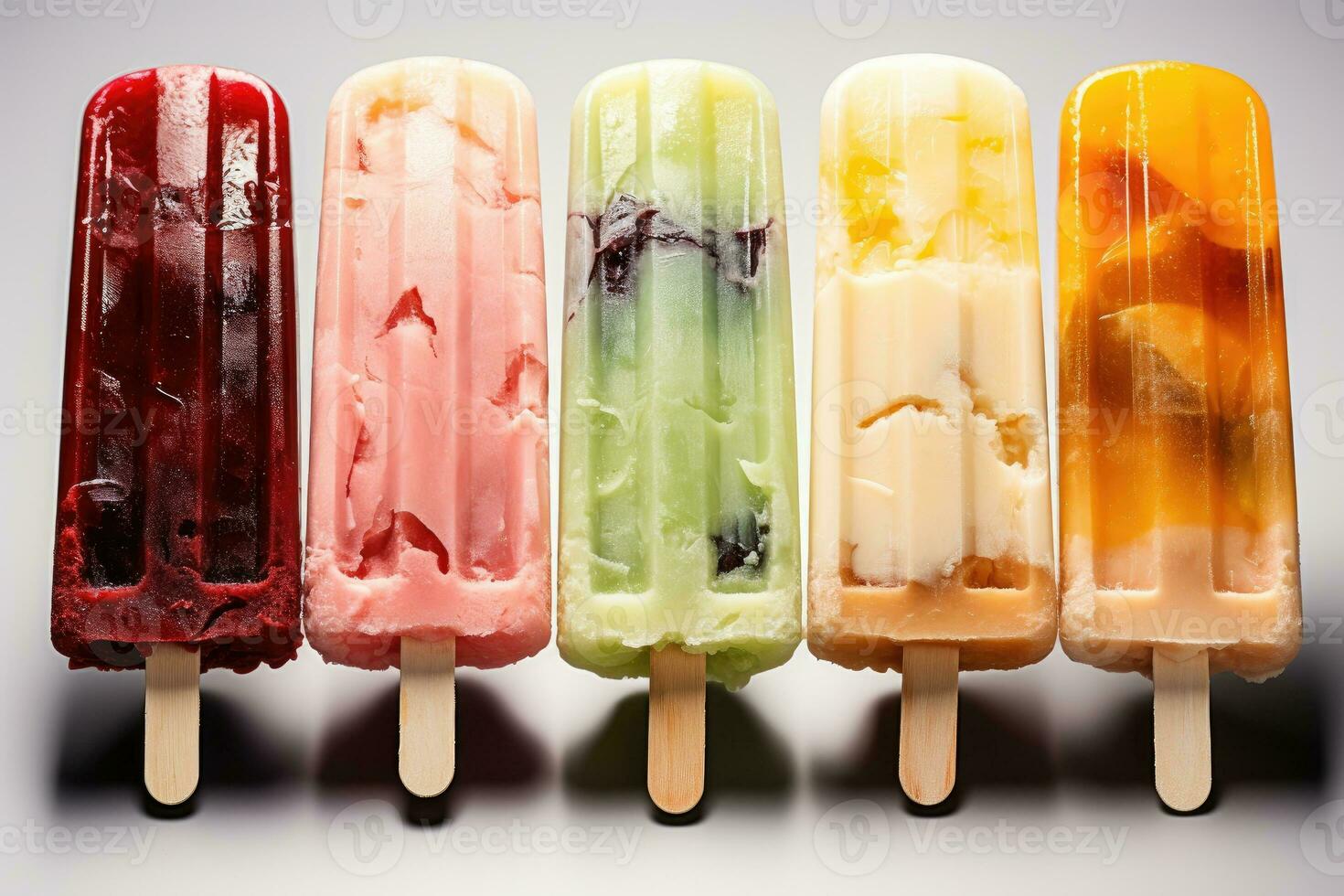 closeup of refreshing popsicles melting quickly AI Generated photo