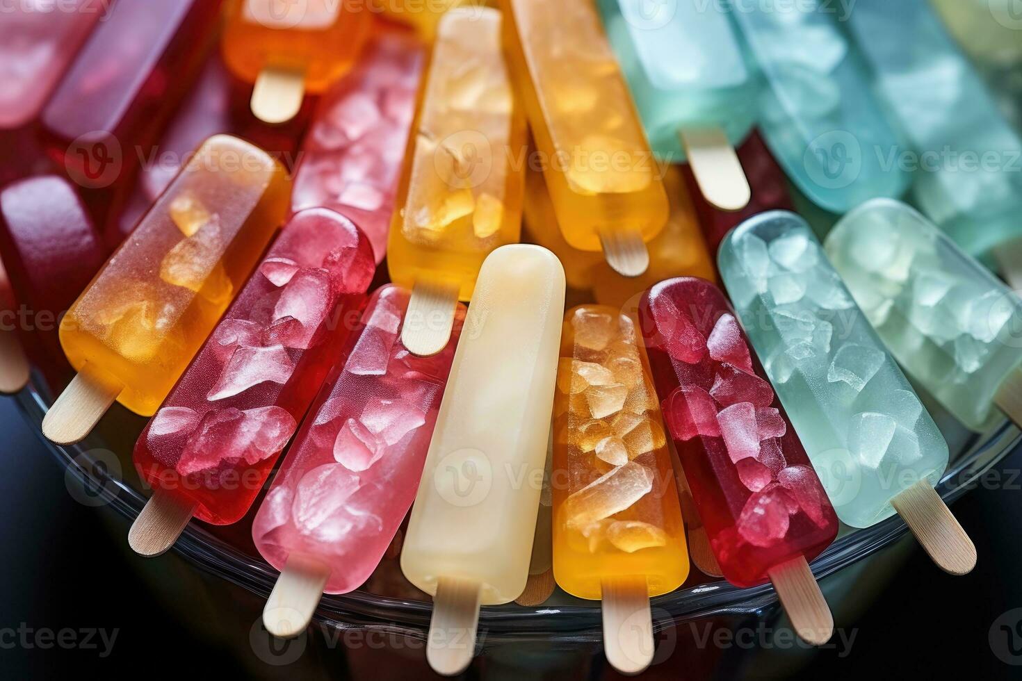 closeup of refreshing popsicles melting quickly AI Generated photo