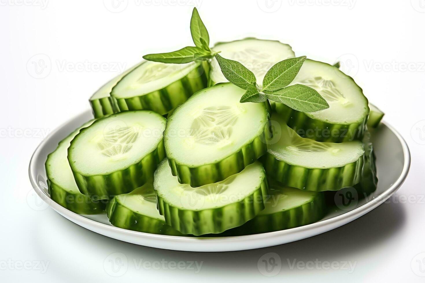 photos of cucumber in indoor photo studio AI Generated