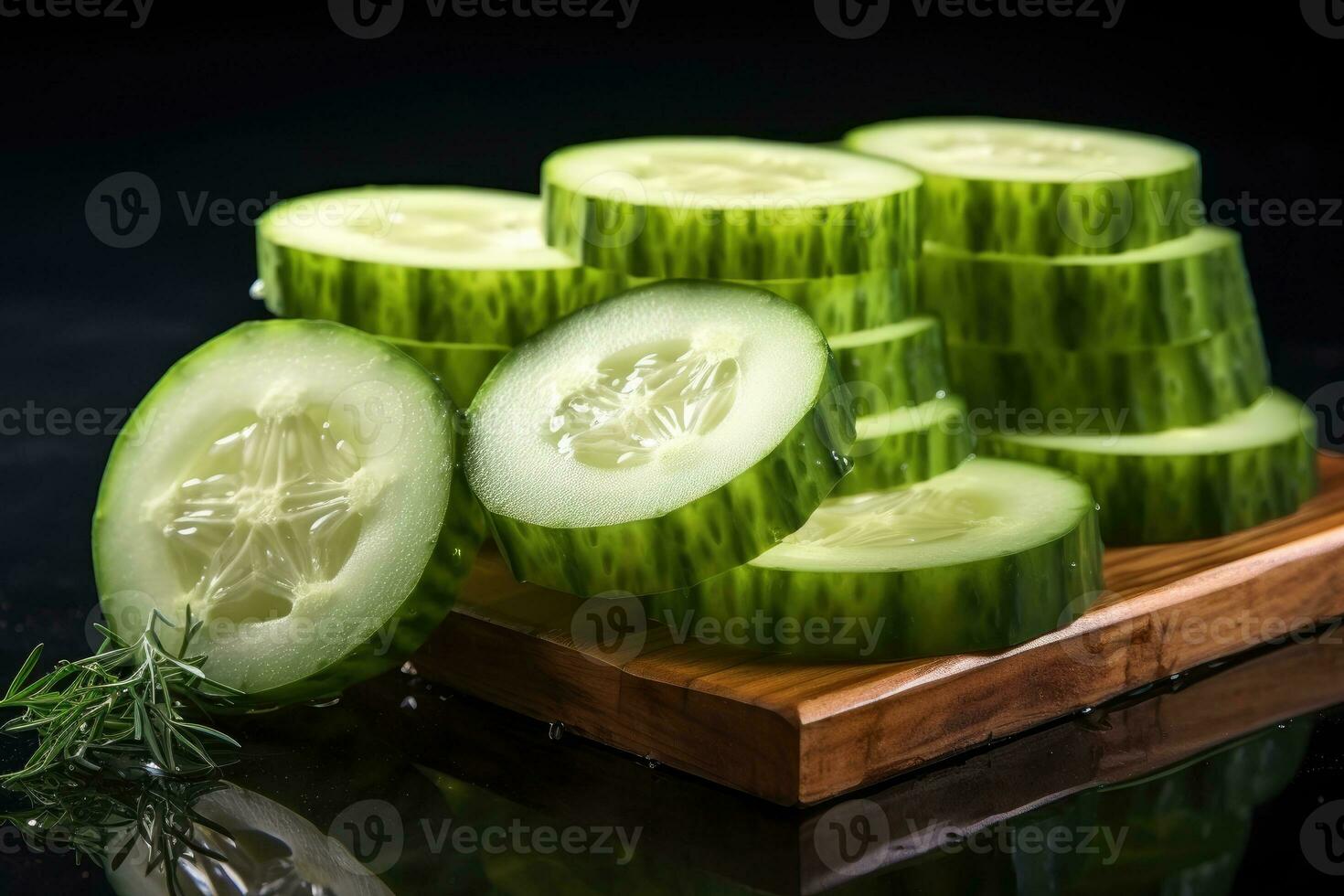 photos of cucumber in indoor photo studio AI Generated