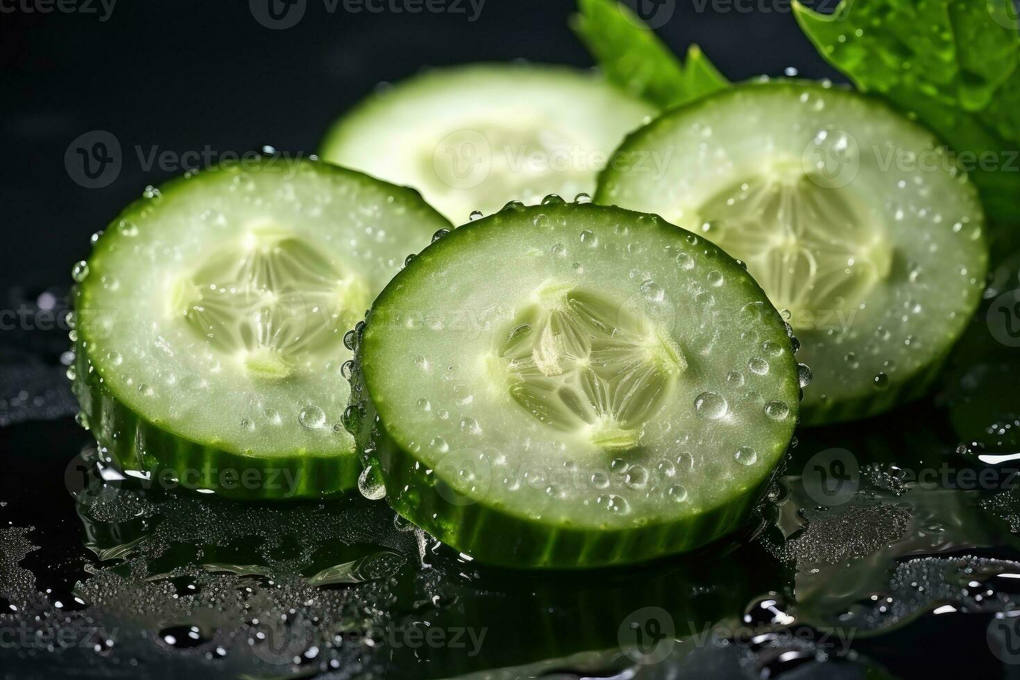 photos of cucumber in indoor photo studio AI Generated