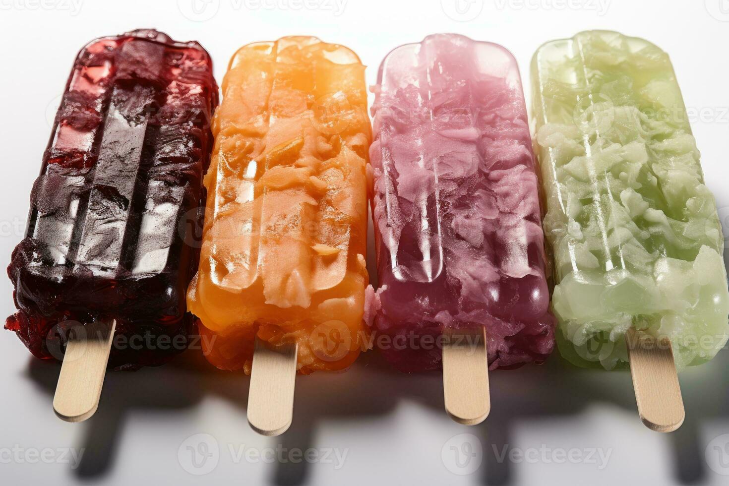 closeup of refreshing popsicles melting quickly AI Generated photo